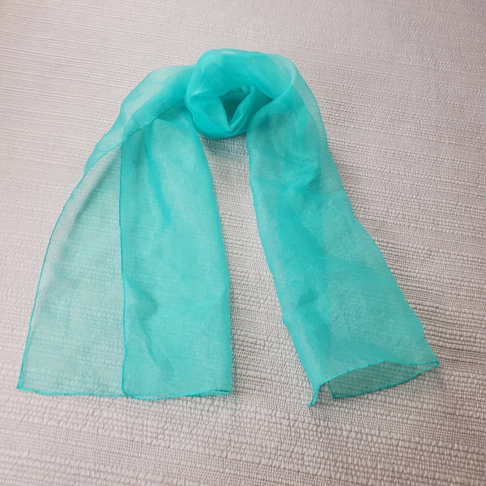 Scarf Womens OS Turquoise Sheer Rectangular Lightweight Wrap